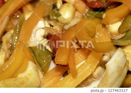 Close up of pickled shredded fried vegetables 127463327