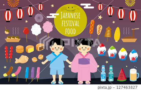 夏祭りのイラストセット 127463827