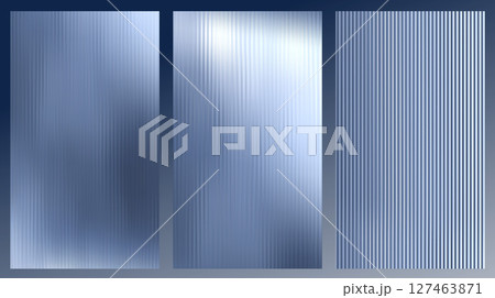 Vector Gray Blurred Glass Gradient background. Vertical Ribbed glass texture. Abstract bg. 127463871