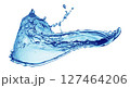 Blue water splashing on a backdrop. 127464206