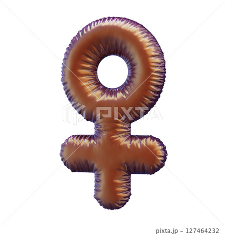 Metallic Female Gender Symbol Balloon Isolated on White Background 127464232
