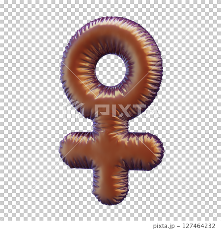 Metallic Female Gender Symbol Balloon Isolated on White Background 127464232