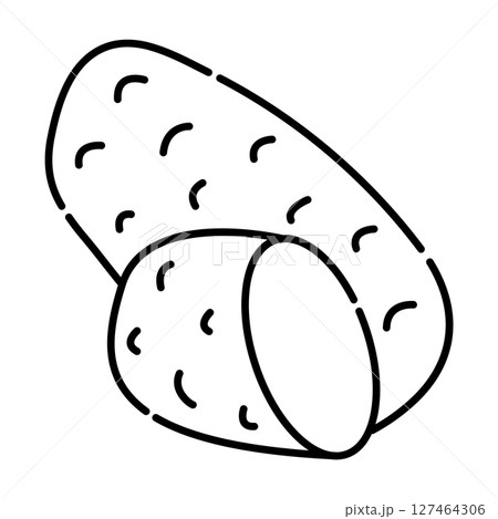 Potato black and white vector line icon Potato black and white vector line icon 127464306
