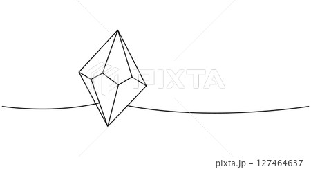 Glass shiny crystal one line continuous drawing. Mystical, esoteric, magic crystal. Vector illustration Glass shiny crystal one line continuous drawing. Mystical, esoteric, magic crystal. Vector illustration 127464637