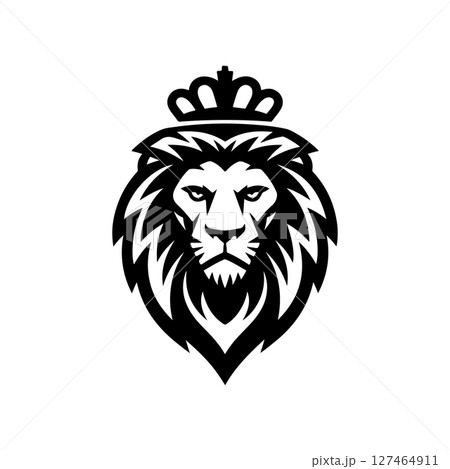 Illustration of a head of lion. Lion head mascot. Design element for logo, label, sign, poster, card. Vector illustration Illustration of a head of lion. Lion head mascot. Design element for logo, label, sign, poster, card. Vector illustration 127464911