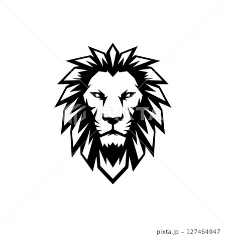 Illustration of a head of lion. Lion head mascot. Design element for logo, label, sign, poster, card. Vector illustration 127464947