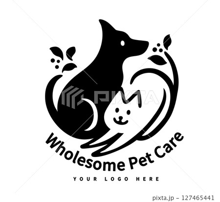 犬と猫のロゴマーク - ナチュラル&オーガニック 127465441