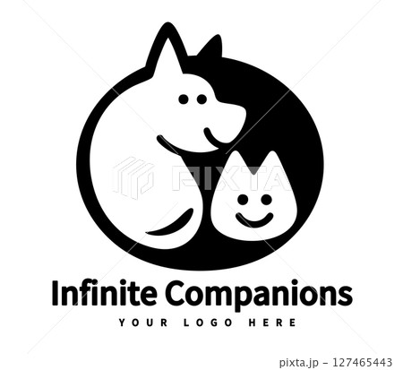 犬と猫のロゴ - ミニマル 127465443