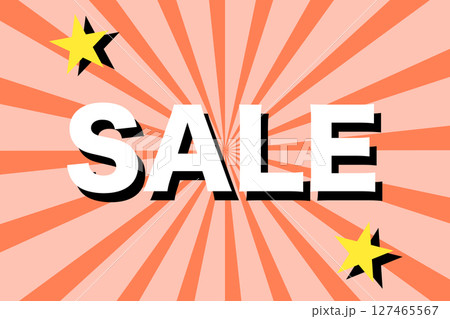 SALEの英単語が目立つセール告知イラスト 127465567
