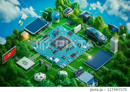 半導体がつくる未来都市  テクノロジーと持続可能な社会の融合 127465570