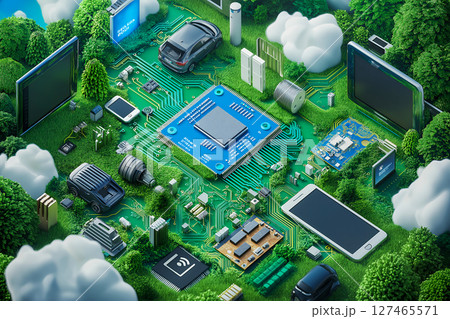 半導体がつくる未来都市  テクノロジーと持続可能な社会の融合 半導体がつくる未来都市  テクノロジーと持続可能な社会の融合 127465571