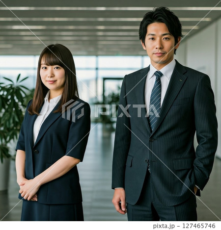 オフィスの若い男女社員 127465746