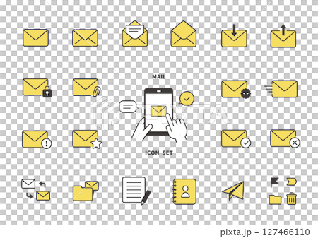 Mail icon set 127466110