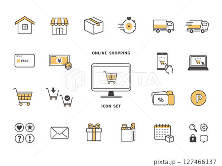 ネットショップのアイコン風イラスト ネットショップのアイコン風イラスト 127466137
