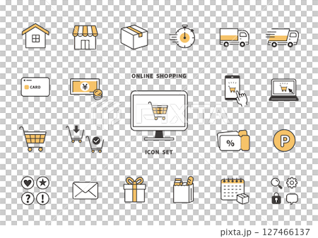 ネットショップのアイコン風イラスト ネットショップのアイコン風イラスト 127466137