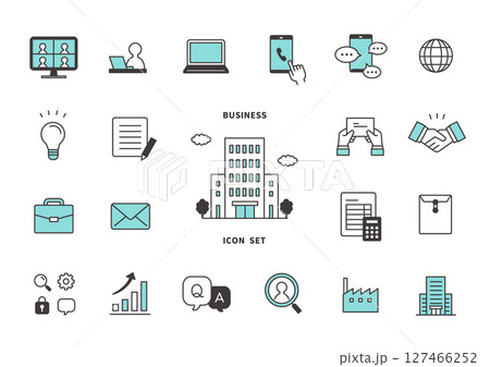 ビジネス関連のアイコン風イラスト ビジネス関連のアイコン風イラスト 127466252
