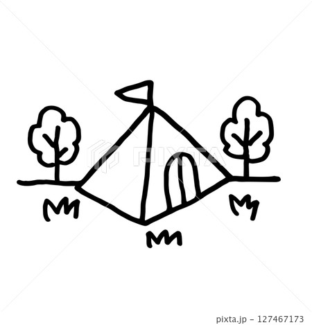 テント手書きイラスト 127467173