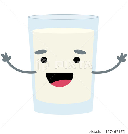 Milk glass happy face. Vector Milk glass happy face. Vector 127467175