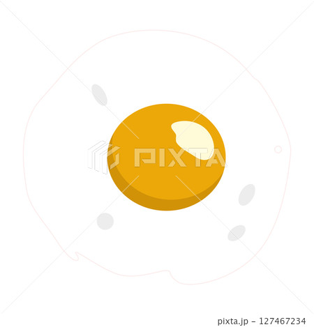 Simple sunny-side-up egg. Vector 127467234
