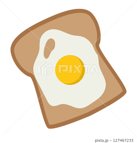 Egg on toast breakfast. Vector 127467235