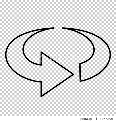 シンプルな右回りの矢印のイラスト 127467896