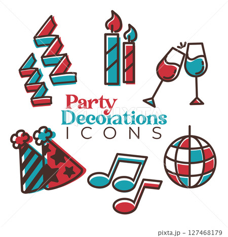 Fun icon bundle for party. Vector Fun icon bundle for party. Vector 127468179