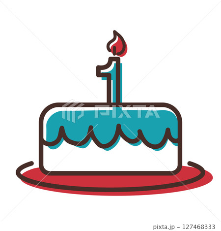 First birthday cake icon. Vector First birthday cake icon. Vector 127468333