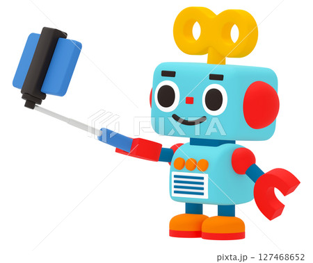 自撮りをするかわいいロボット 127468652