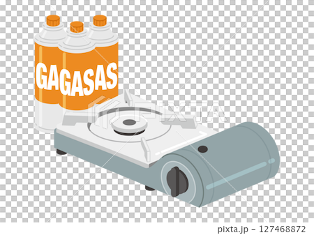 便攜式爐子和瓦斯罐的插圖 127468872