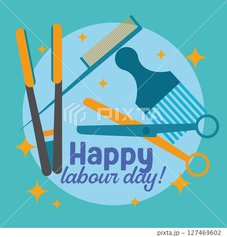 Labour Day barber tools. Vector Labour Day barber tools. Vector 127469602