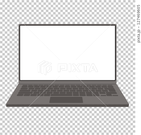 Illustration of a laptop computer seen from the front 127469605