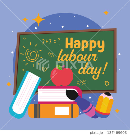 Labour Day classroom chalkboard. Vector Labour Day classroom chalkboard. Vector 127469608