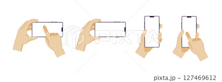 スマホを持つ手のイラスト 127469612
