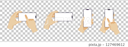 スマホを持つ手のイラスト 127469612
