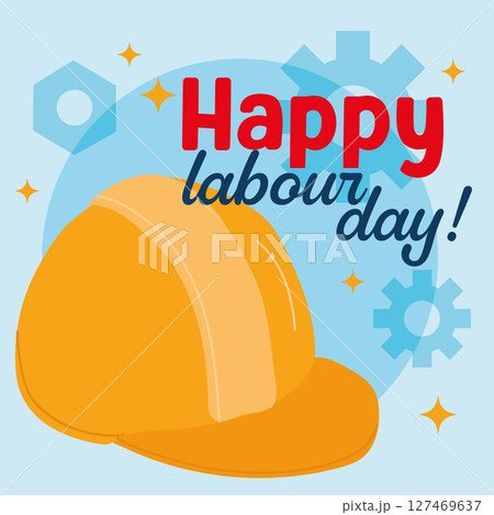 Yellow helmet Labour Day art. Vector Yellow helmet Labour Day art. Vector 127469637