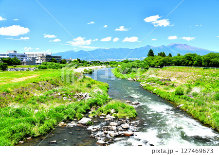臼田橋/千曲川より浅間山方面を望む(長野県佐久市)【2025.6】 臼田橋/千曲川より浅間山方面を望む(長野県佐久市)【2025.6】 127469673