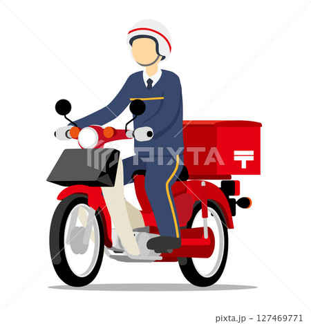 郵便配達 サイドビューB 127469771