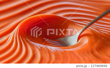 Spoon in a vibrant swirl of color, a mesmerizing culinary abstract 127469948