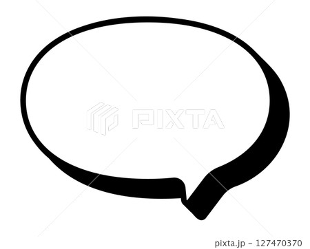 吹き出し　ベクター　楕円　丸　立体　単体 127470370