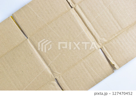 brown cardboard box texture on white background brown cardboard box texture on white background 127470452