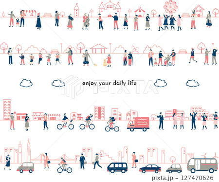 人々の日常　ライフスタイル　セット 127470626