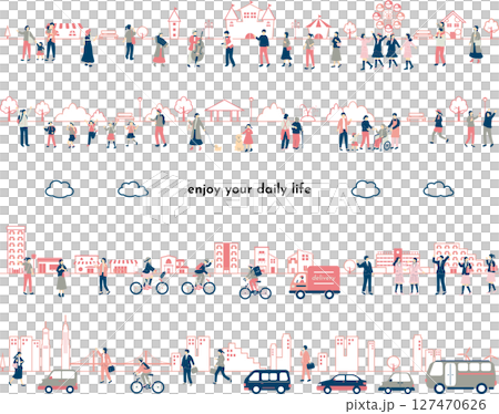 人々の日常　ライフスタイル　セット 127470626