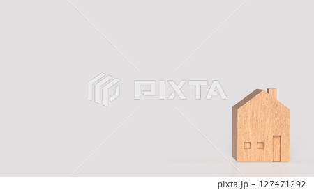 The Wood House on white Background for property or Building concept 3d Rendering. The Wood House on white Background for property or Building concept 3d Rendering. 127471292