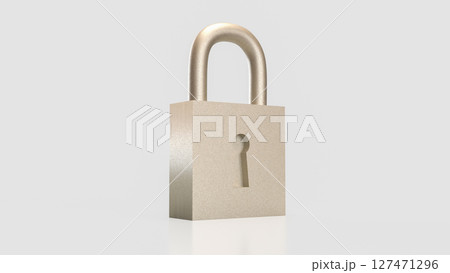 The Lock on white Background for Security concept 3d Rendering. 127471296