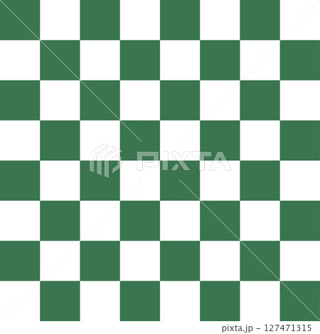 市松　緑　シンプル　イラスト	 127471315