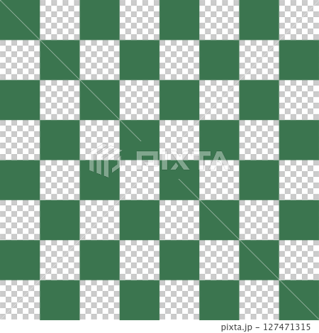 市松　緑　シンプル　イラスト	 127471315