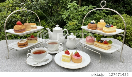Luxurious afternoon tea Luxurious afternoon tea 127471423
