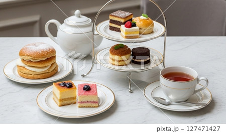 Luxurious afternoon tea 127471427