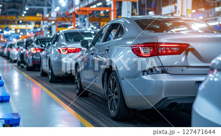 自動車　工場　生成AI　背景 127471644
