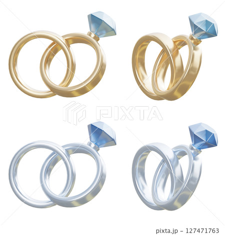 Diamond Wedding engagement Ring 3D Graphic 127471763